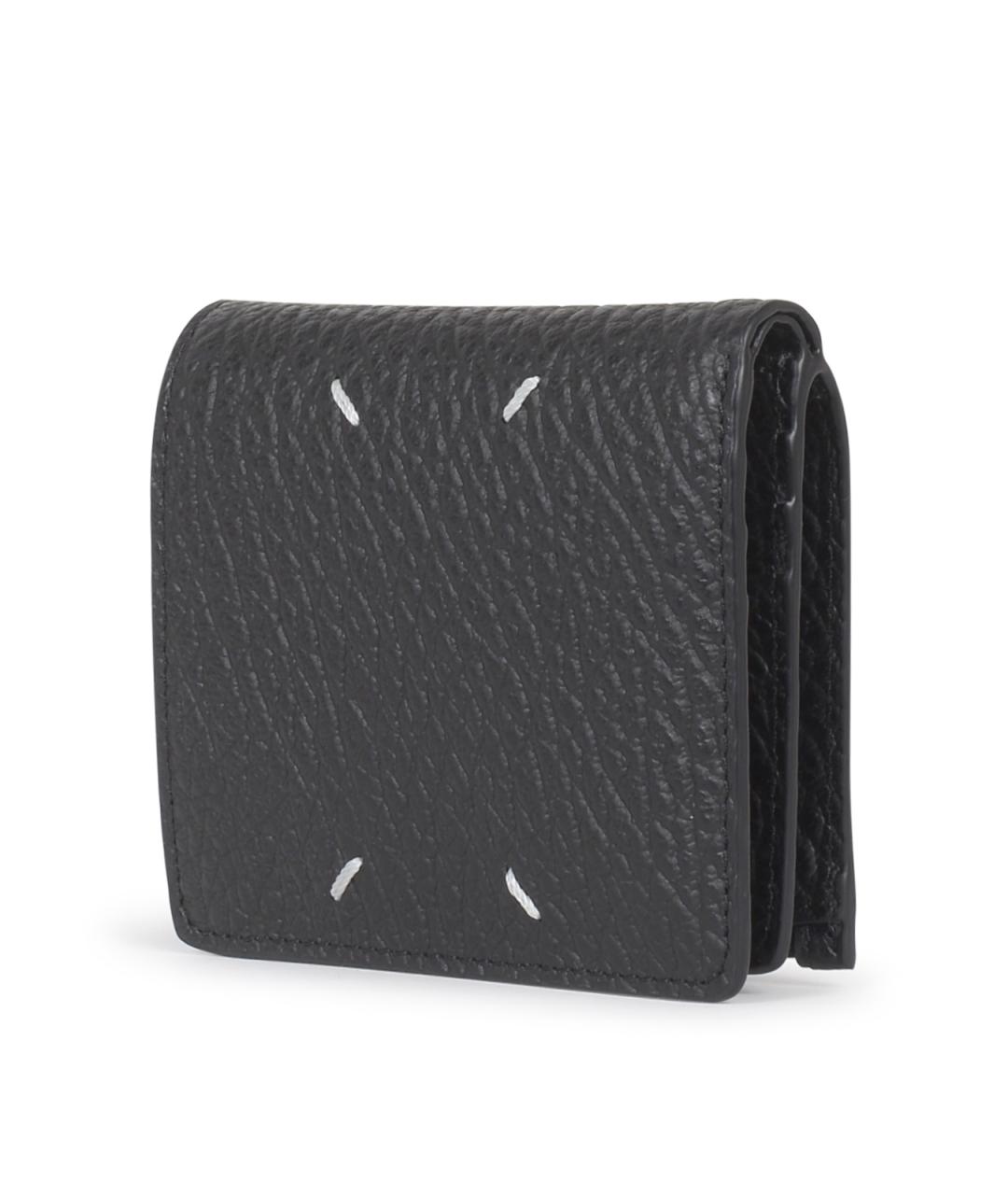 MAISON MARGIELA Черный кожаный кошелек, фото 2