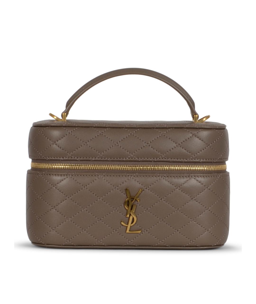 SAINT LAURENT Бежевая кожаная сумка через плечо, фото 1