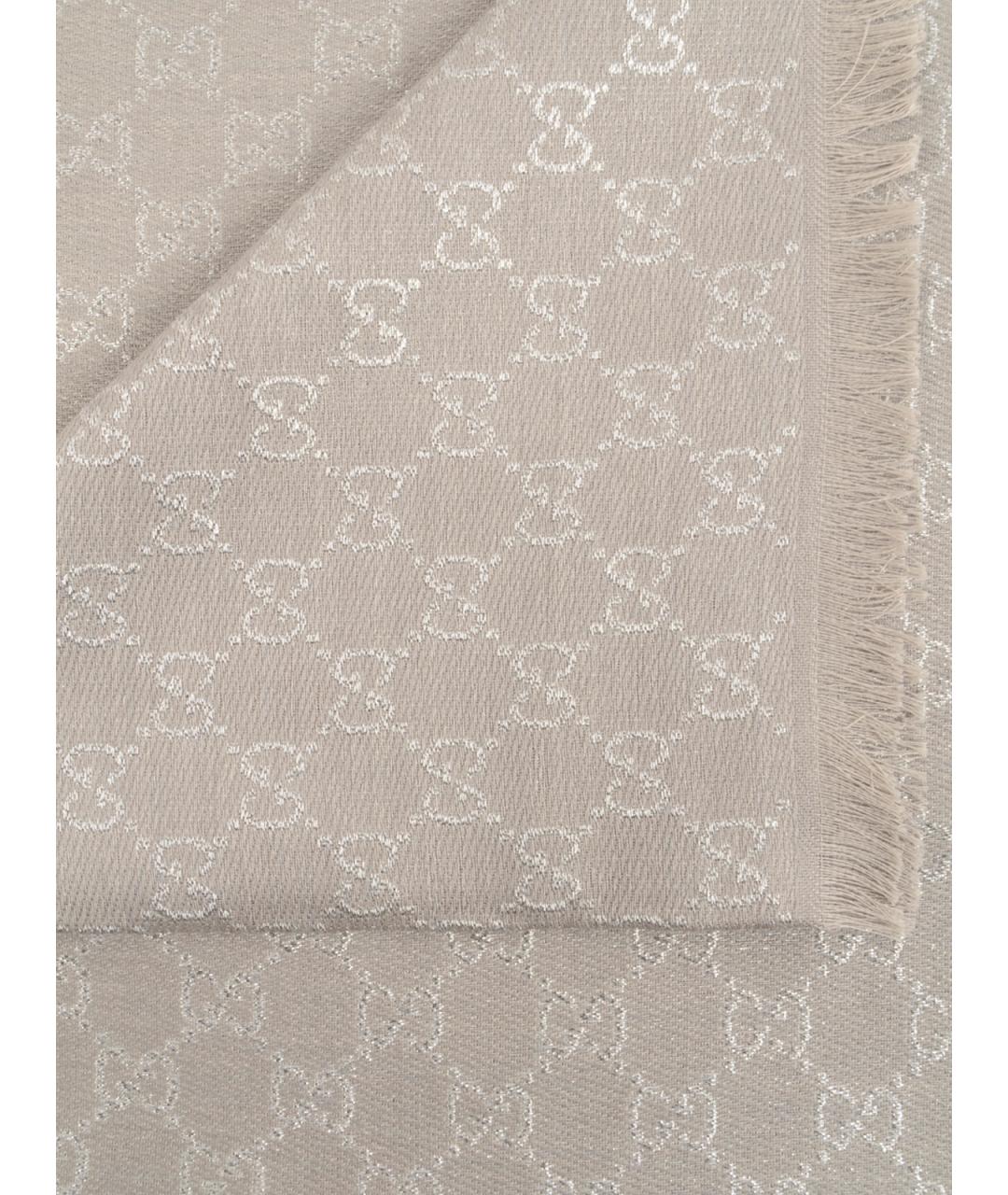 GUCCI Серый шарф, фото 2
