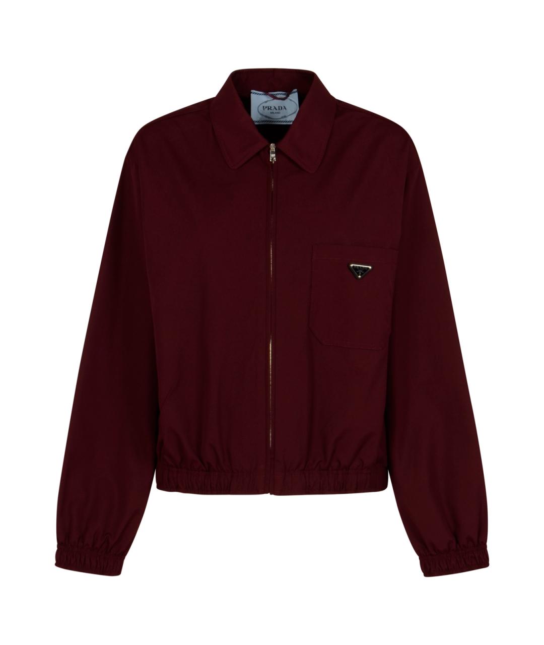 PRADA Бордовая синтетическая куртка, фото 1