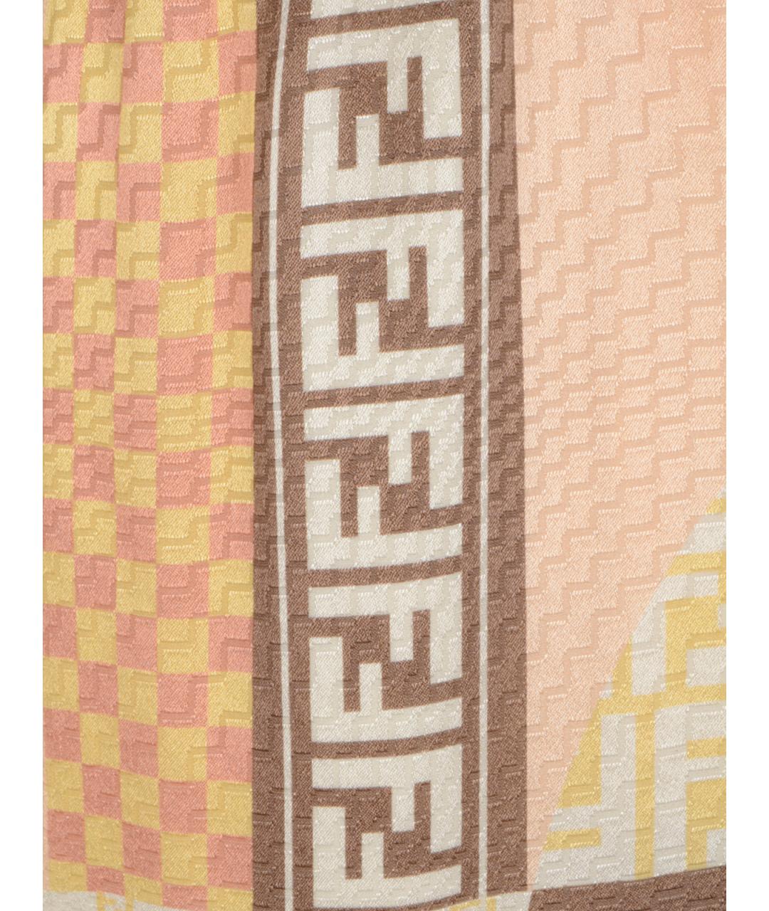 FENDI Мульти шелковые прямые брюки, фото 3