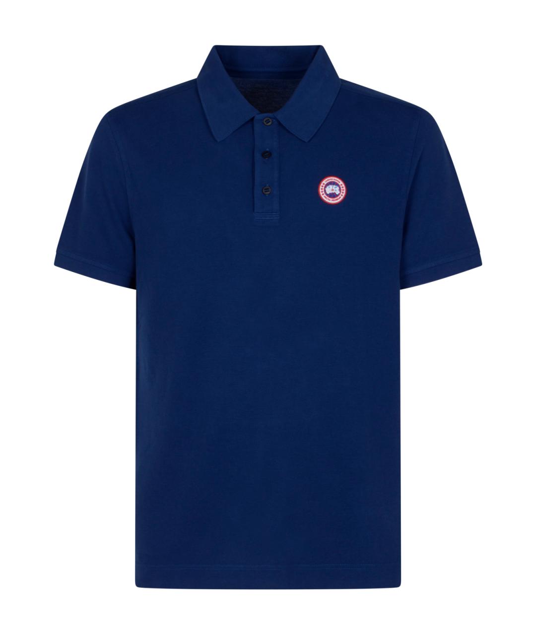 CANADA GOOSE Синее хлопковое поло с коротким рукавом, фото 1