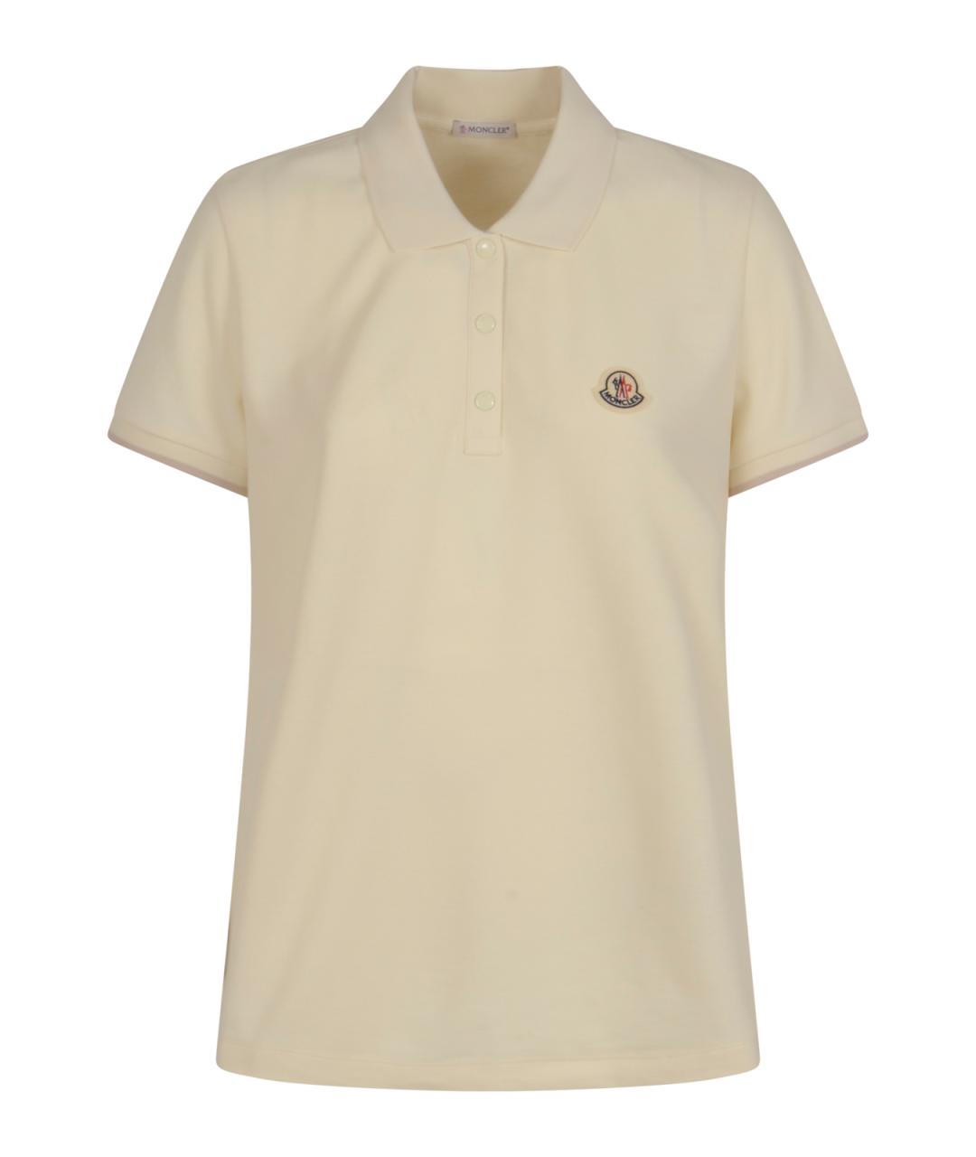 MONCLER Бежевая хлопковая футболка, фото 1