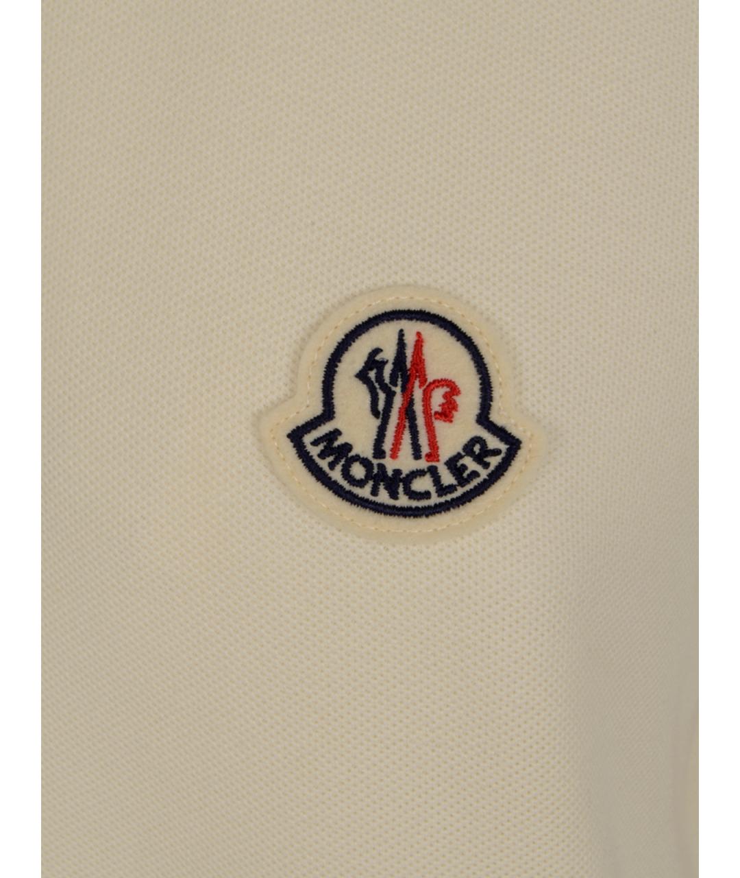 MONCLER Бежевая хлопковая футболка, фото 3