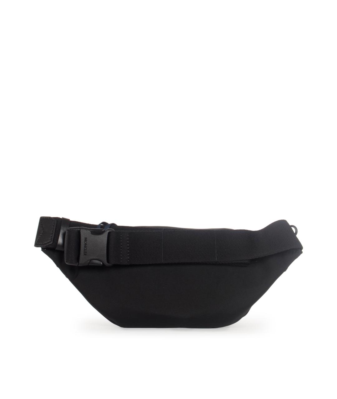 MONCLER Черная синтетическая поясная сумка, фото 4
