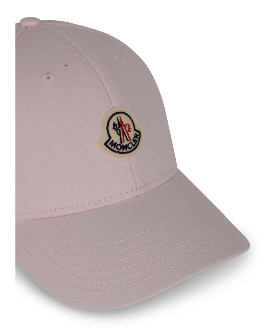 MONCLER Розовая хлопковая кепка, фото 4