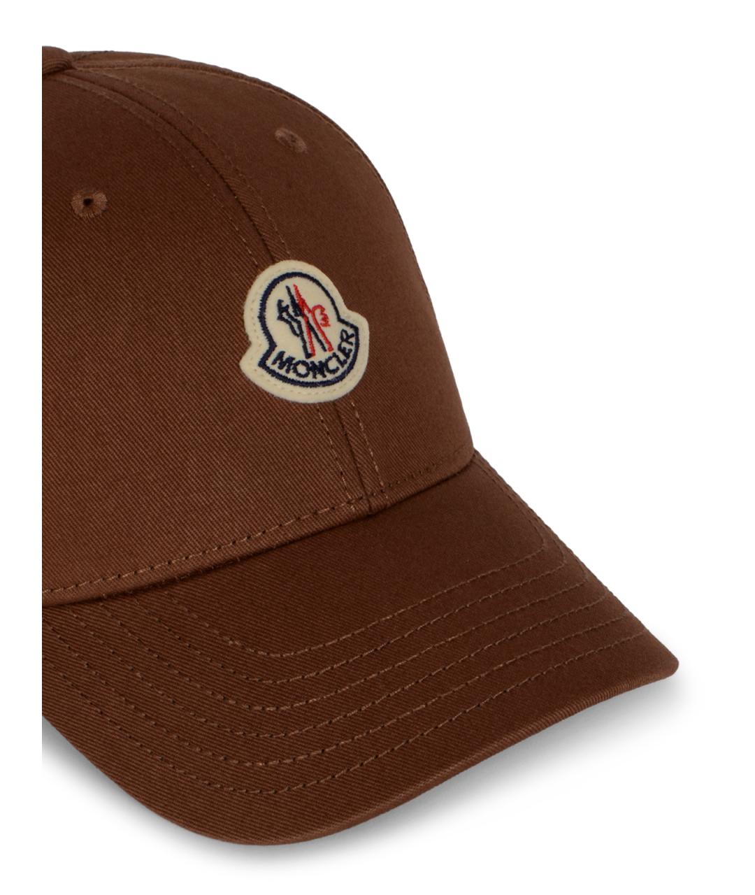MONCLER Коричневая хлопковая кепка, фото 4