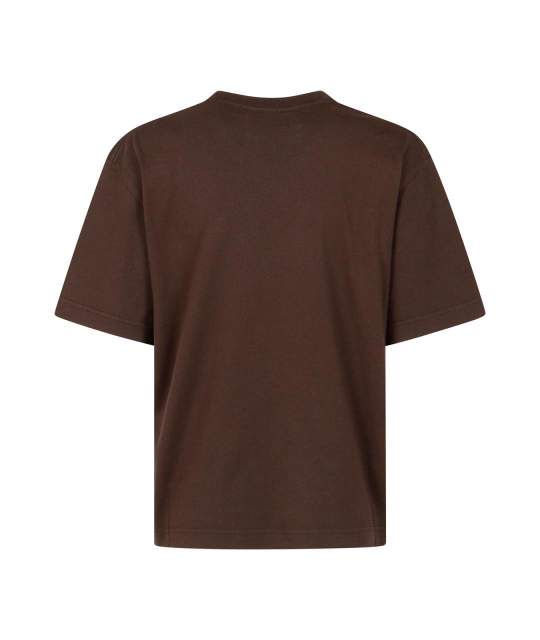 CANADA GOOSE Коричневая хлопковая футболка, фото 2