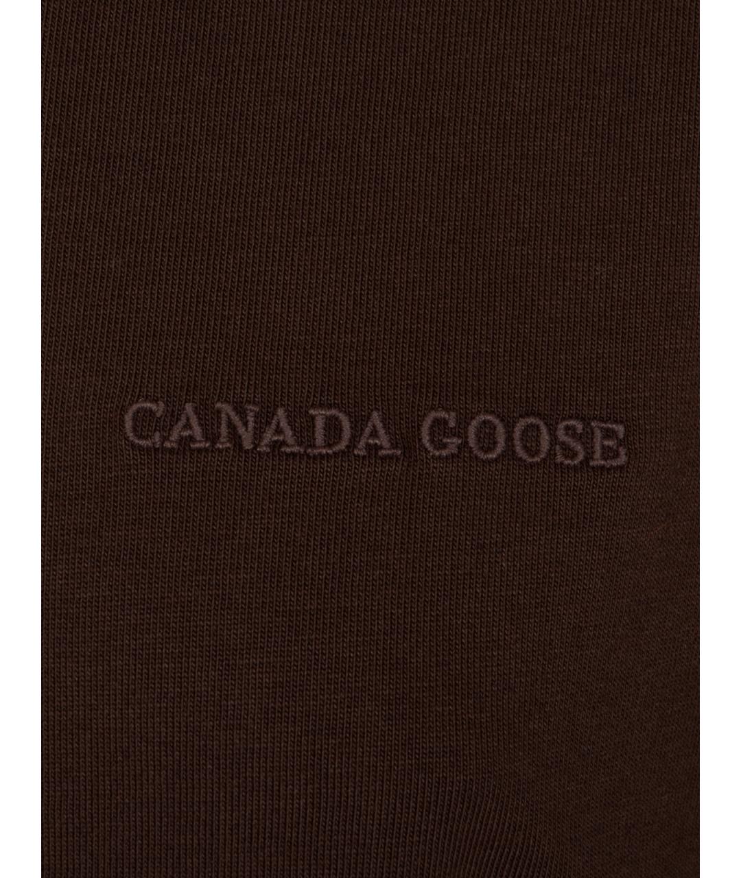 CANADA GOOSE Коричневая хлопковая футболка, фото 3