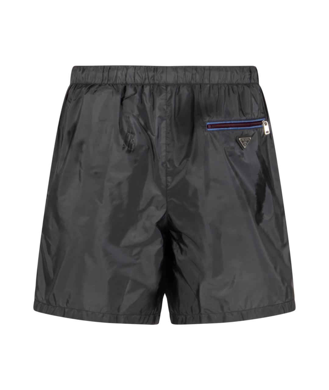 PRADA Черные полиамидовые шорты, фото 2