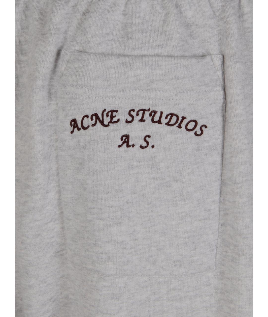 ACNE STUDIOS Серые полиэстеровые повседневные брюки, фото 3