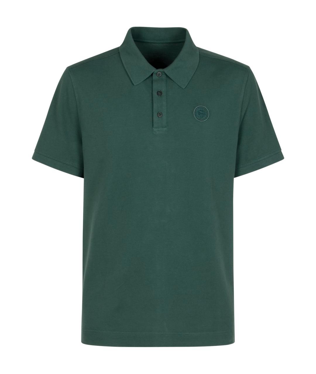 CANADA GOOSE Зеленые хлопковое поло с коротким рукавом, фото 3
