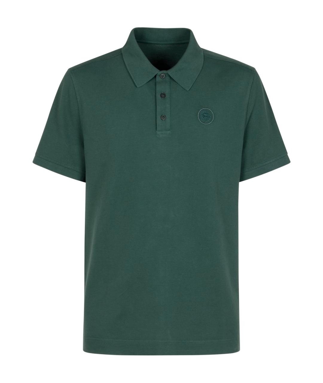 CANADA GOOSE Зеленые хлопковое поло с коротким рукавом, фото 1