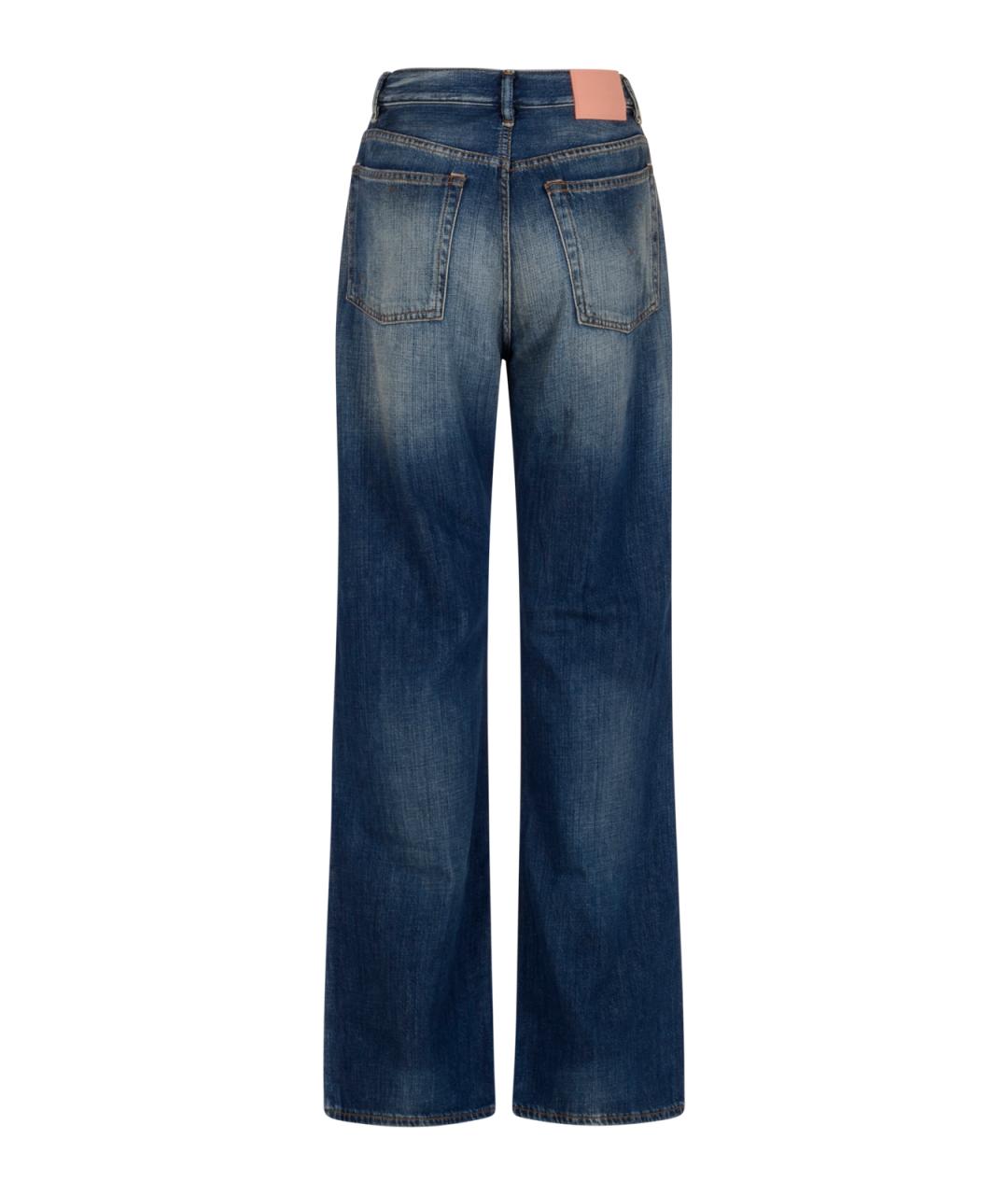 ACNE STUDIOS Синие хлопковые прямые джинсы, фото 2