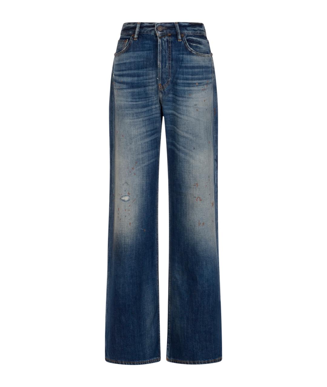ACNE STUDIOS Синие хлопковые прямые джинсы, фото 1