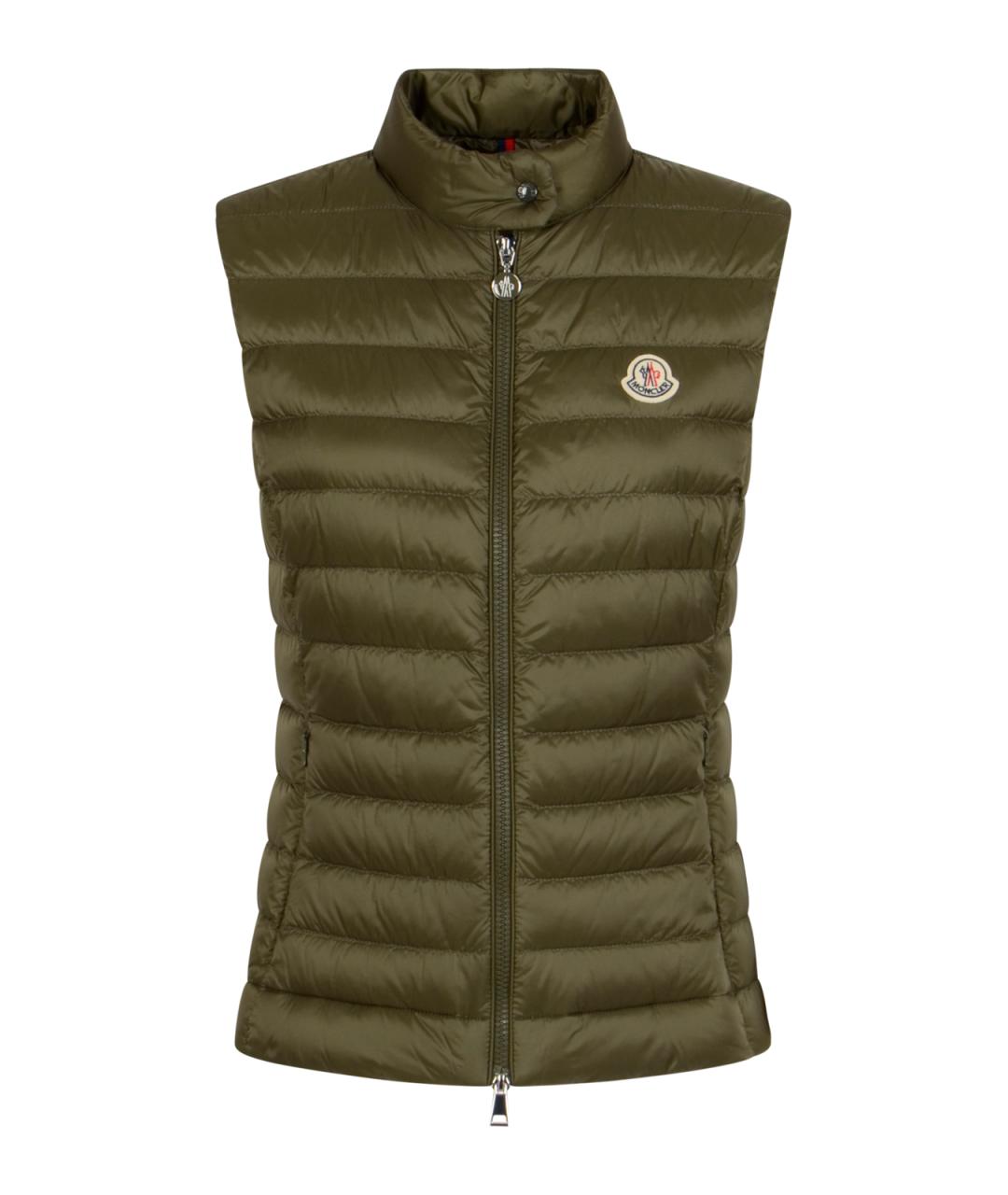 MONCLER Зеленый полиамидовый жилет, фото 1