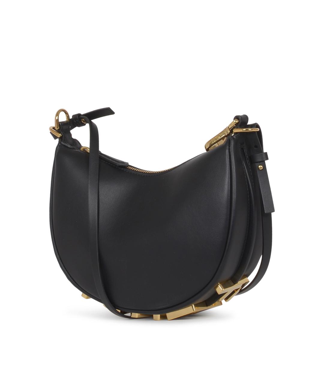 FENDI Черная кожаная сумка через плечо, фото 2