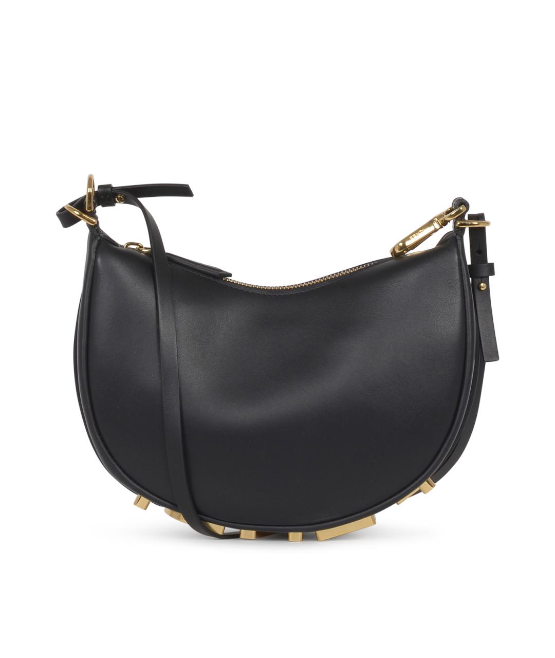 FENDI Черная кожаная сумка через плечо, фото 1