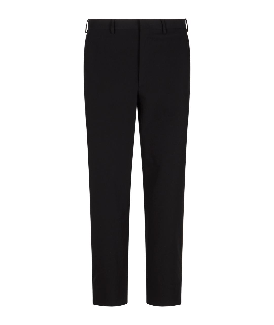 PRADA Черные полиэстеровые повседневные брюки, фото 1