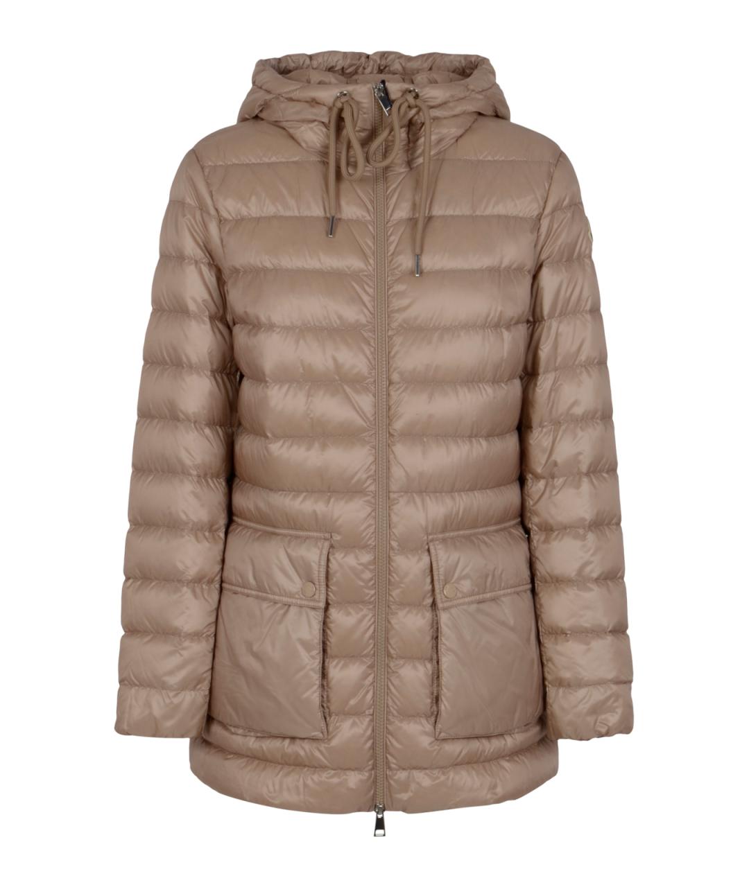 MONCLER Бежевый синтетический пуховик, фото 1