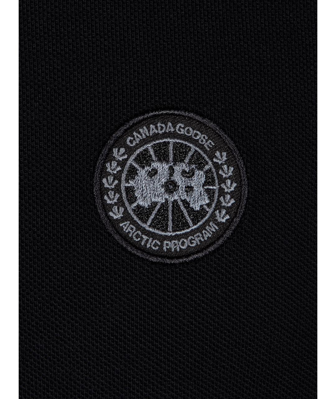 CANADA GOOSE Черное хлопковое поло с коротким рукавом, фото 3