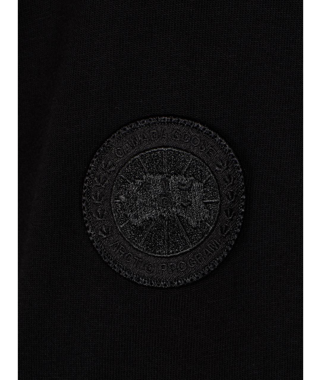 CANADA GOOSE Черная хлопковая футболка, фото 3