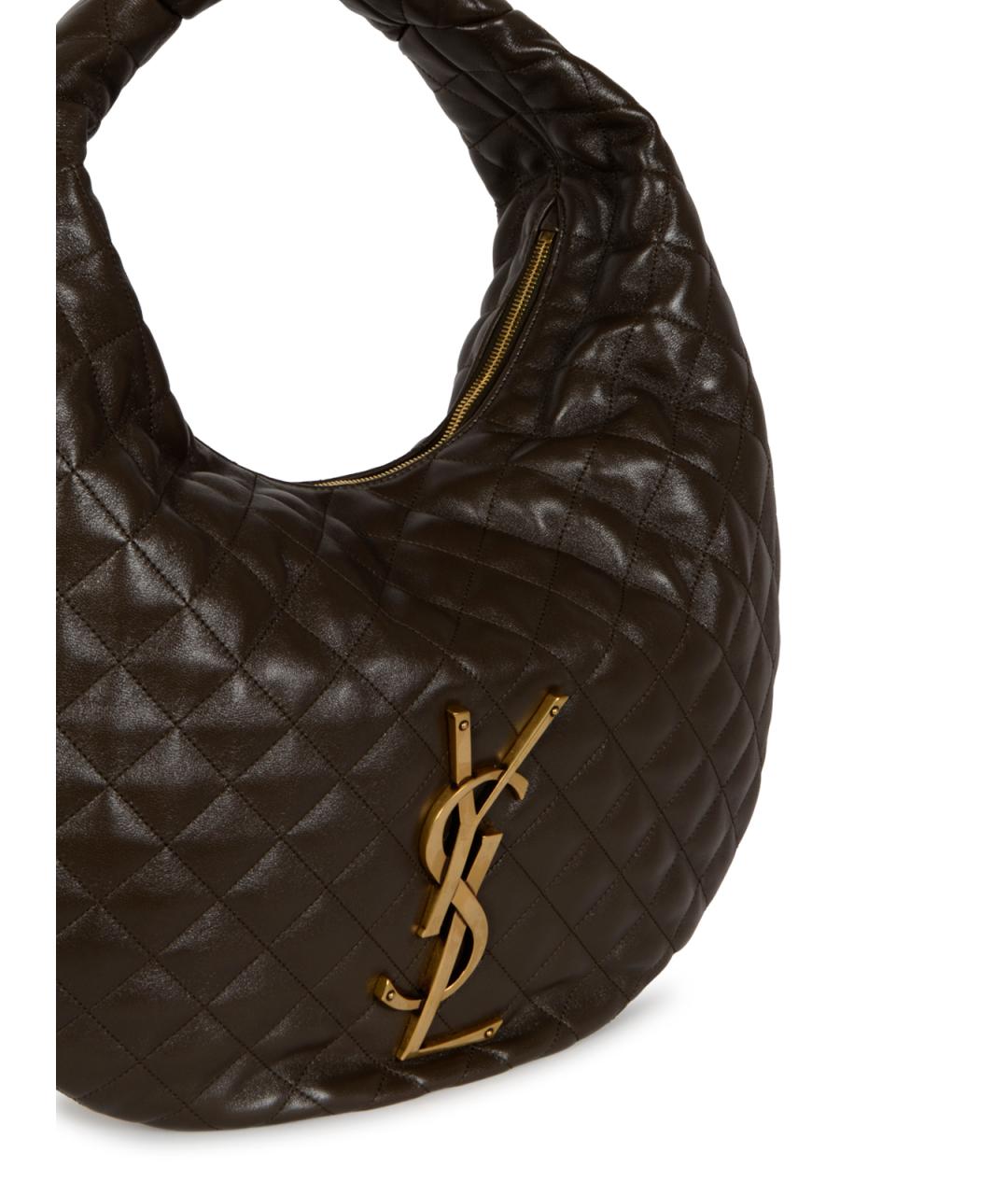 SAINT LAURENT Зеленая кожаная сумка через плечо, фото 4