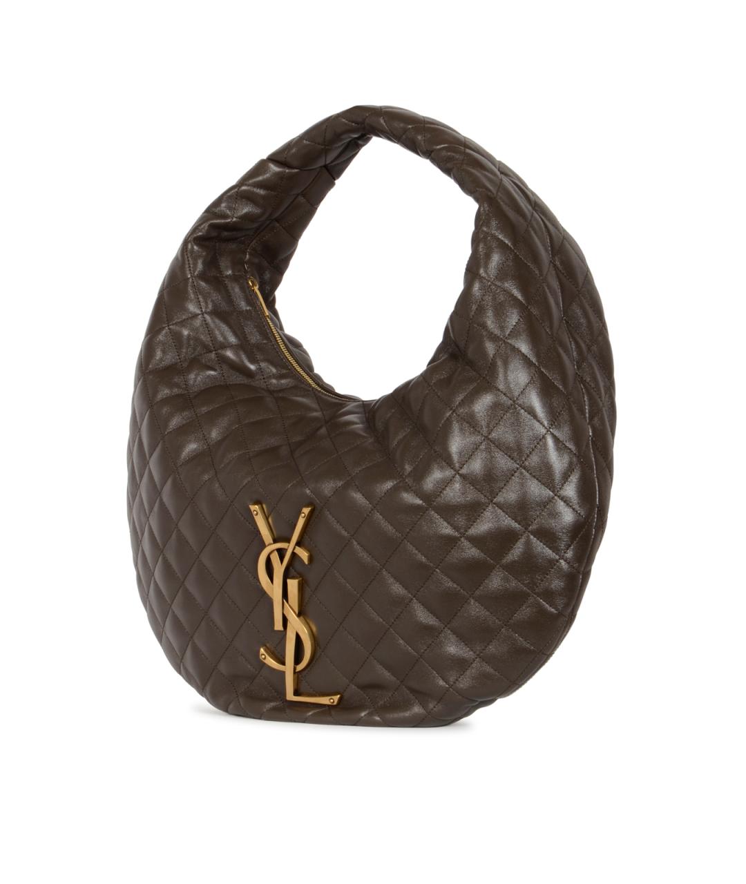 SAINT LAURENT Зеленая кожаная сумка через плечо, фото 2