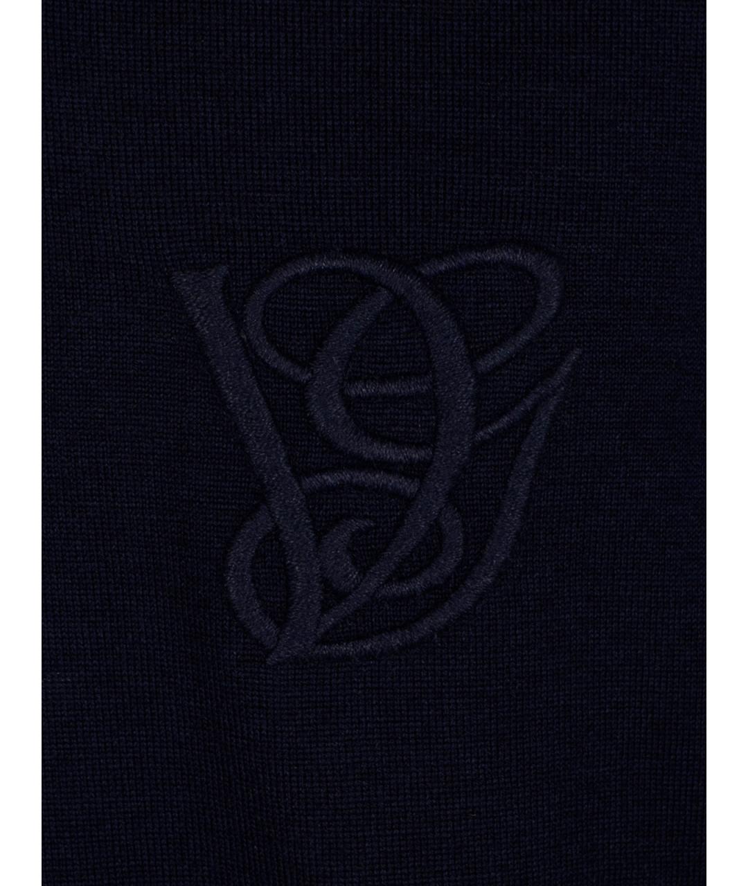 VALENTINO Темно-синий шерстяной джемпер / свитер, фото 3