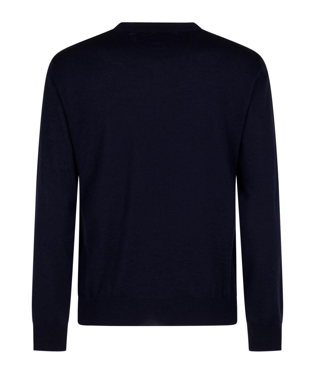 VALENTINO Темно-синий шерстяной джемпер / свитер, фото 2