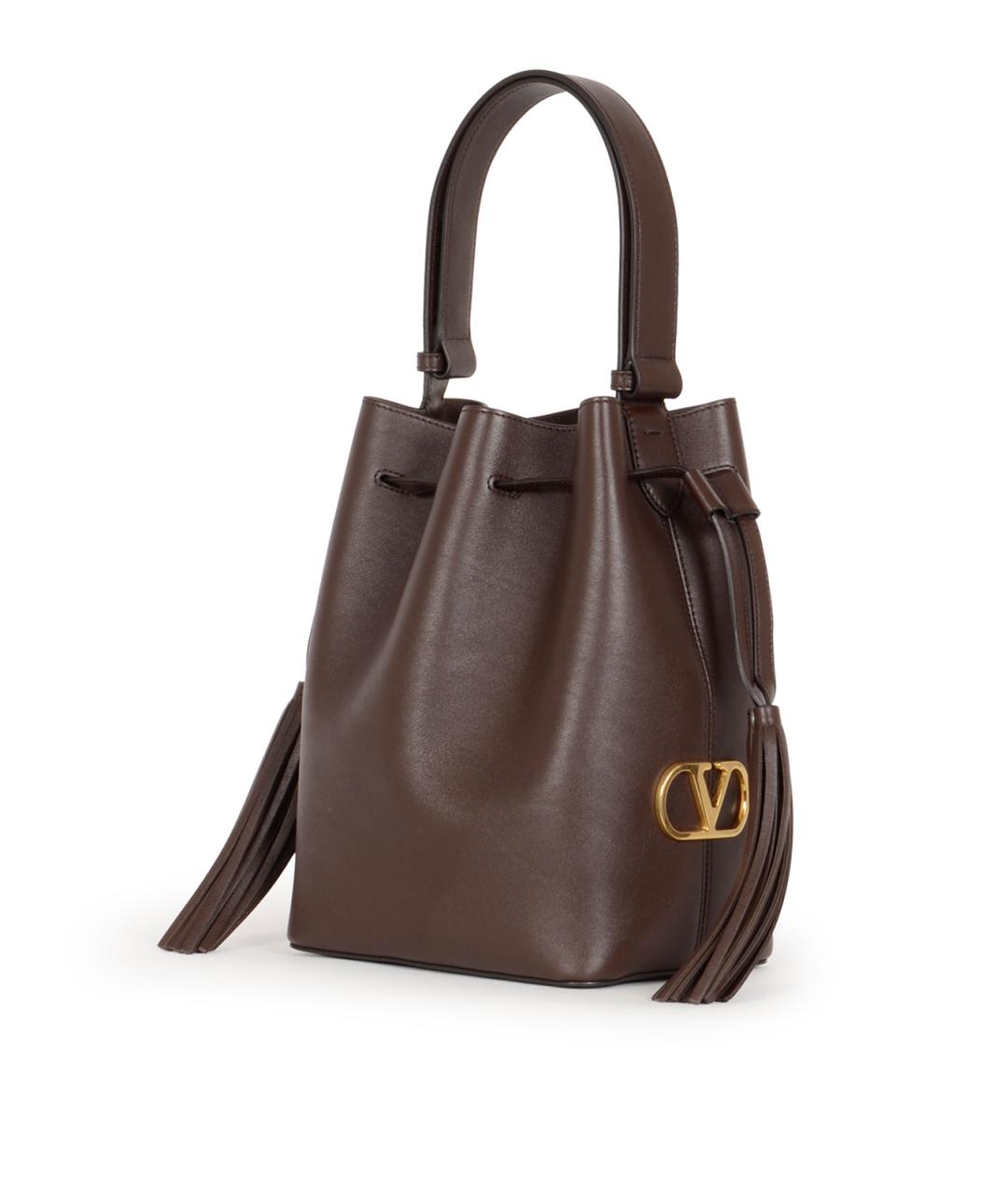 VALENTINO Коричневая кожаная сумка через плечо, фото 2
