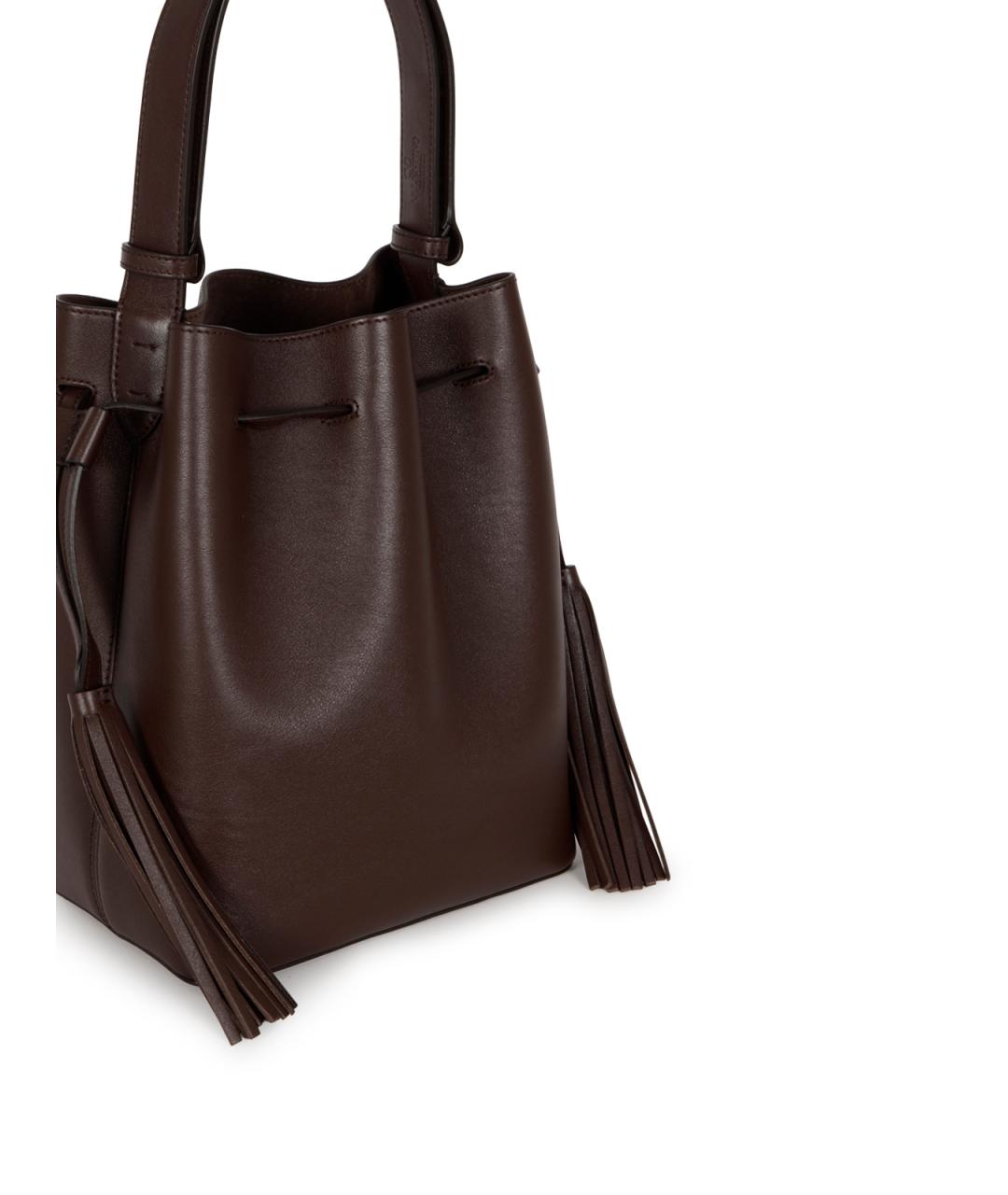 VALENTINO Коричневая кожаная сумка через плечо, фото 4