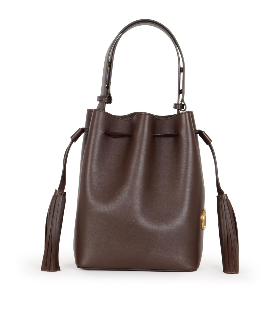 VALENTINO Коричневая кожаная сумка через плечо, фото 1