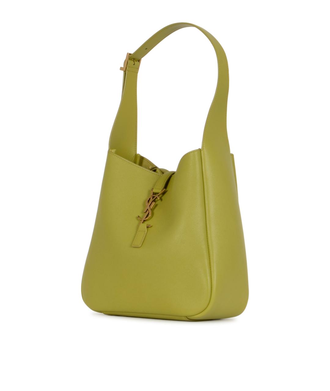 SAINT LAURENT Зеленая кожаная сумка через плечо, фото 2