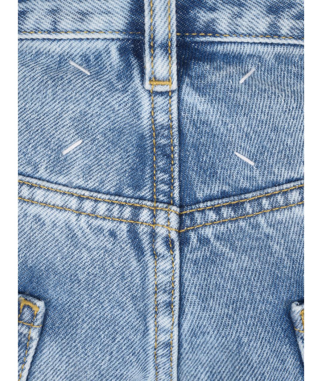 MAISON MARGIELA Голубые хлопковые прямые джинсы, фото 3
