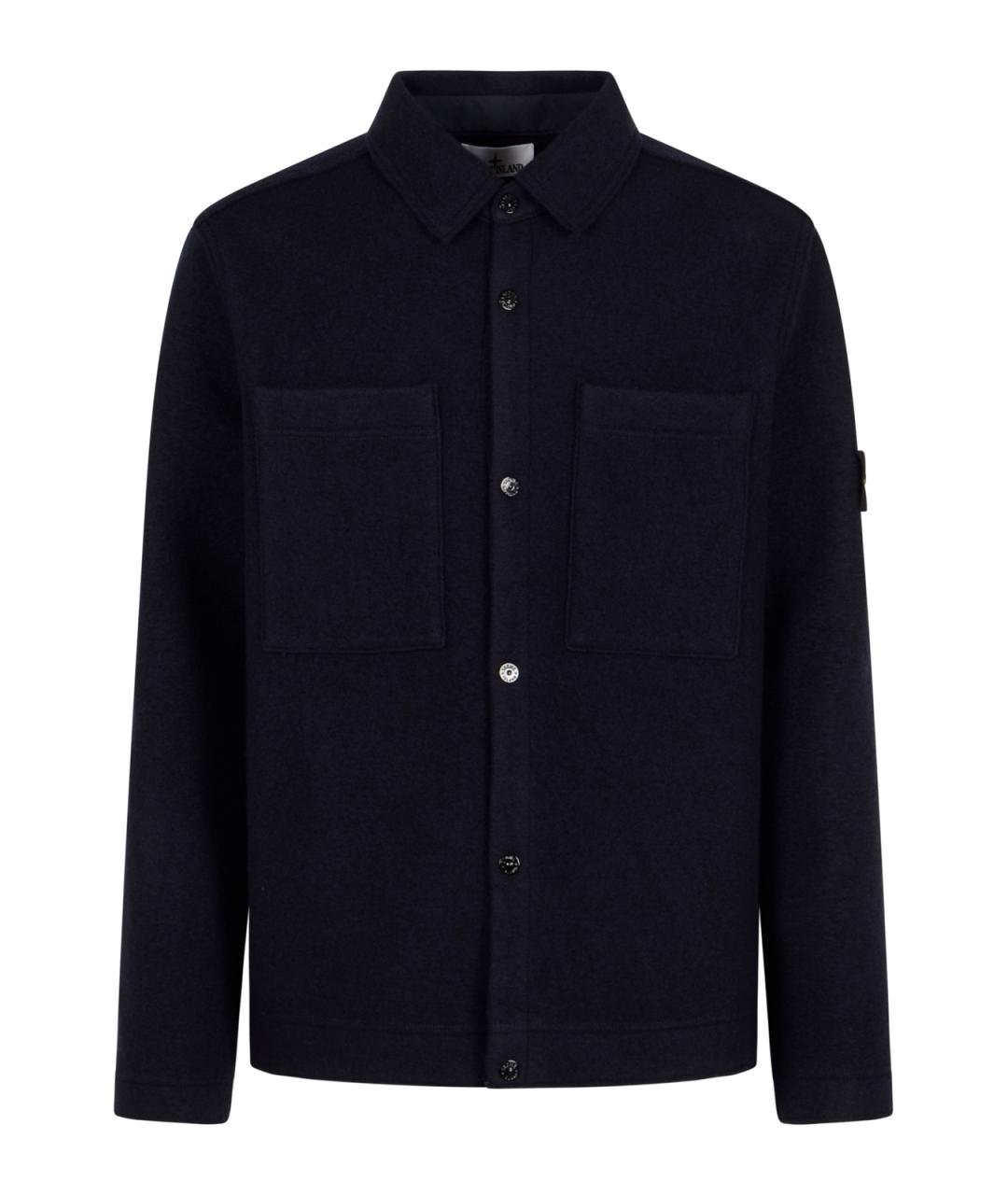 STONE ISLAND Темно-синяя шерстяная куртка, фото 1