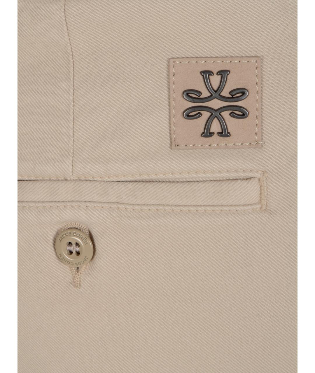 JACOB COHEN Бежевые хлопковые брюки чинос, фото 3