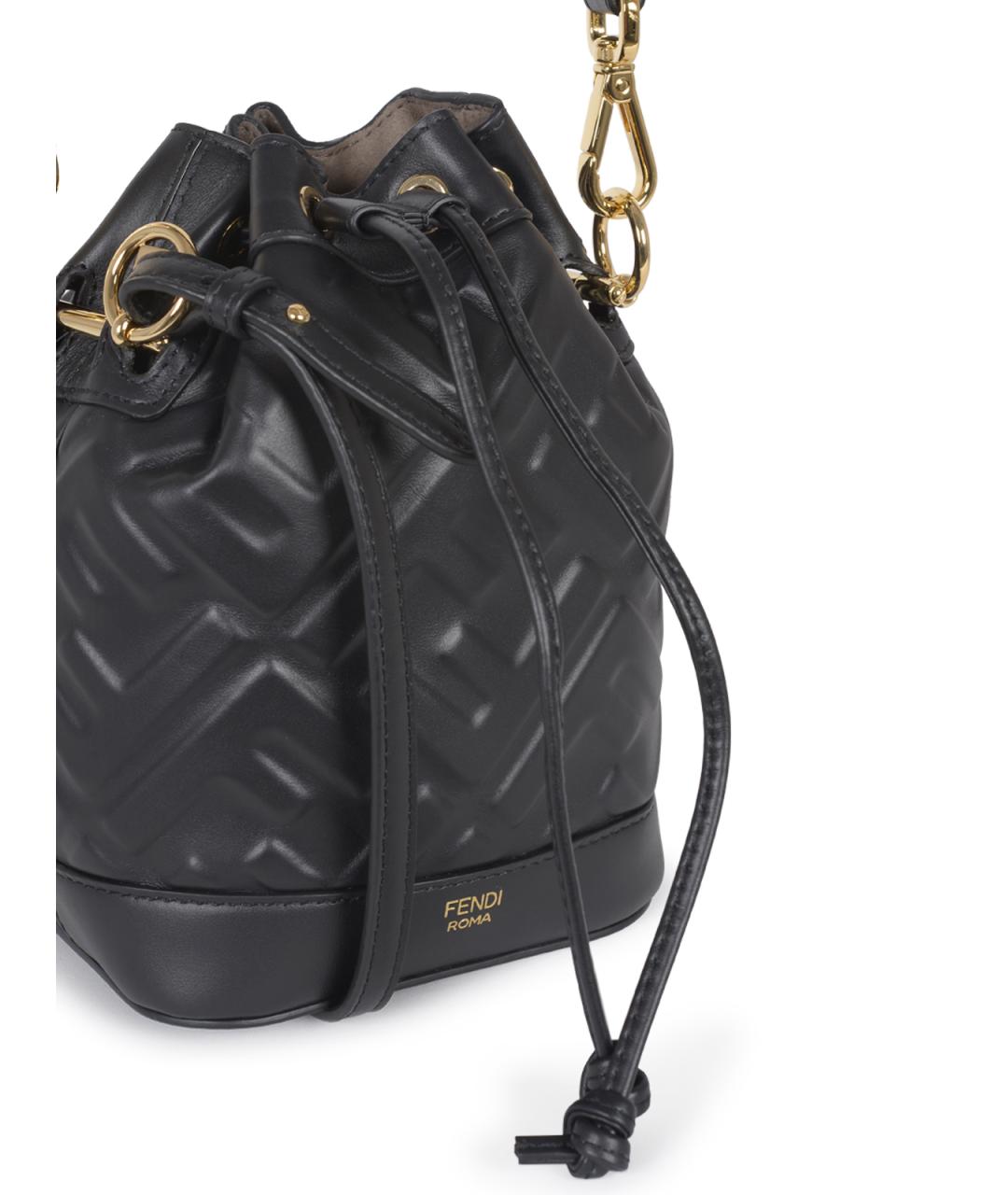 FENDI Черная кожаная сумка через плечо, фото 4