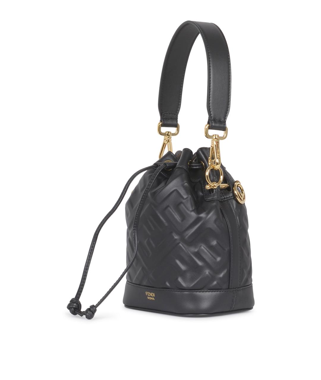 FENDI Черная кожаная сумка через плечо, фото 2