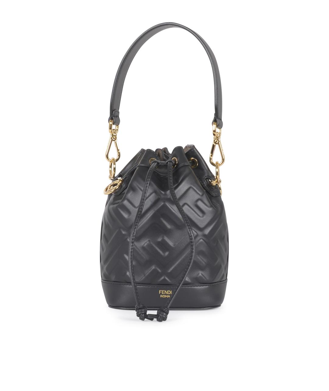 FENDI Черная кожаная сумка через плечо, фото 1