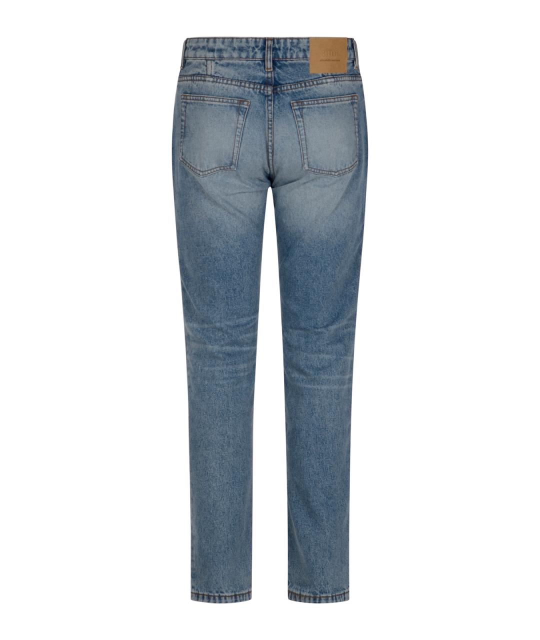 Ami Paris Синие хлопковые джинсы скинни, фото 2