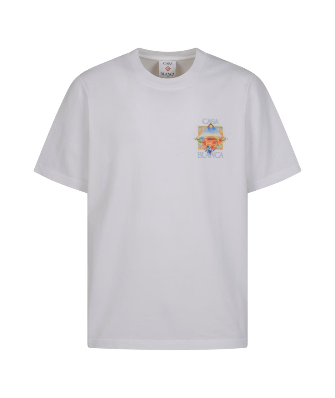 CASABLANCA Белая хлопковая футболка, фото 1