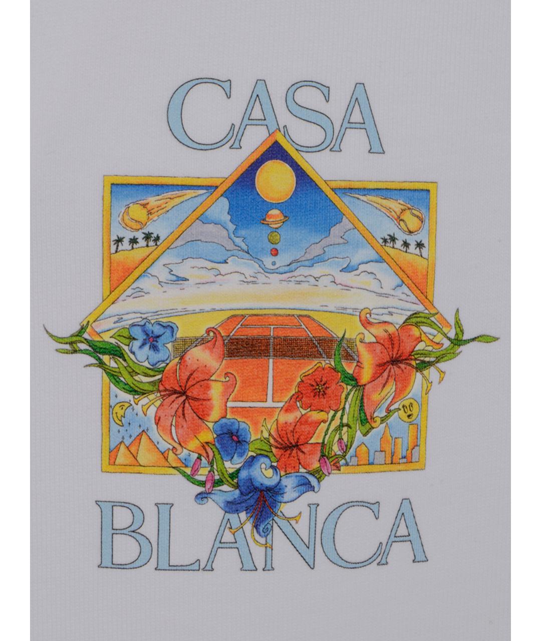 CASABLANCA Белая хлопковая футболка, фото 3