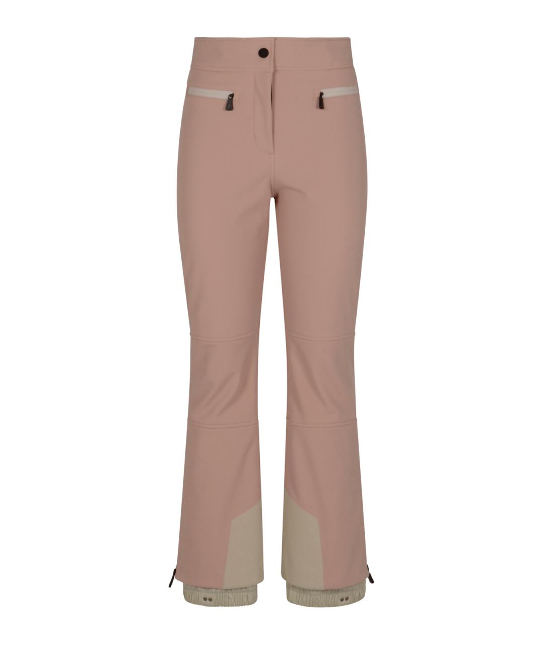 MONCLER GRENOBLE Розовые полиамидовые прямые брюки, фото 1