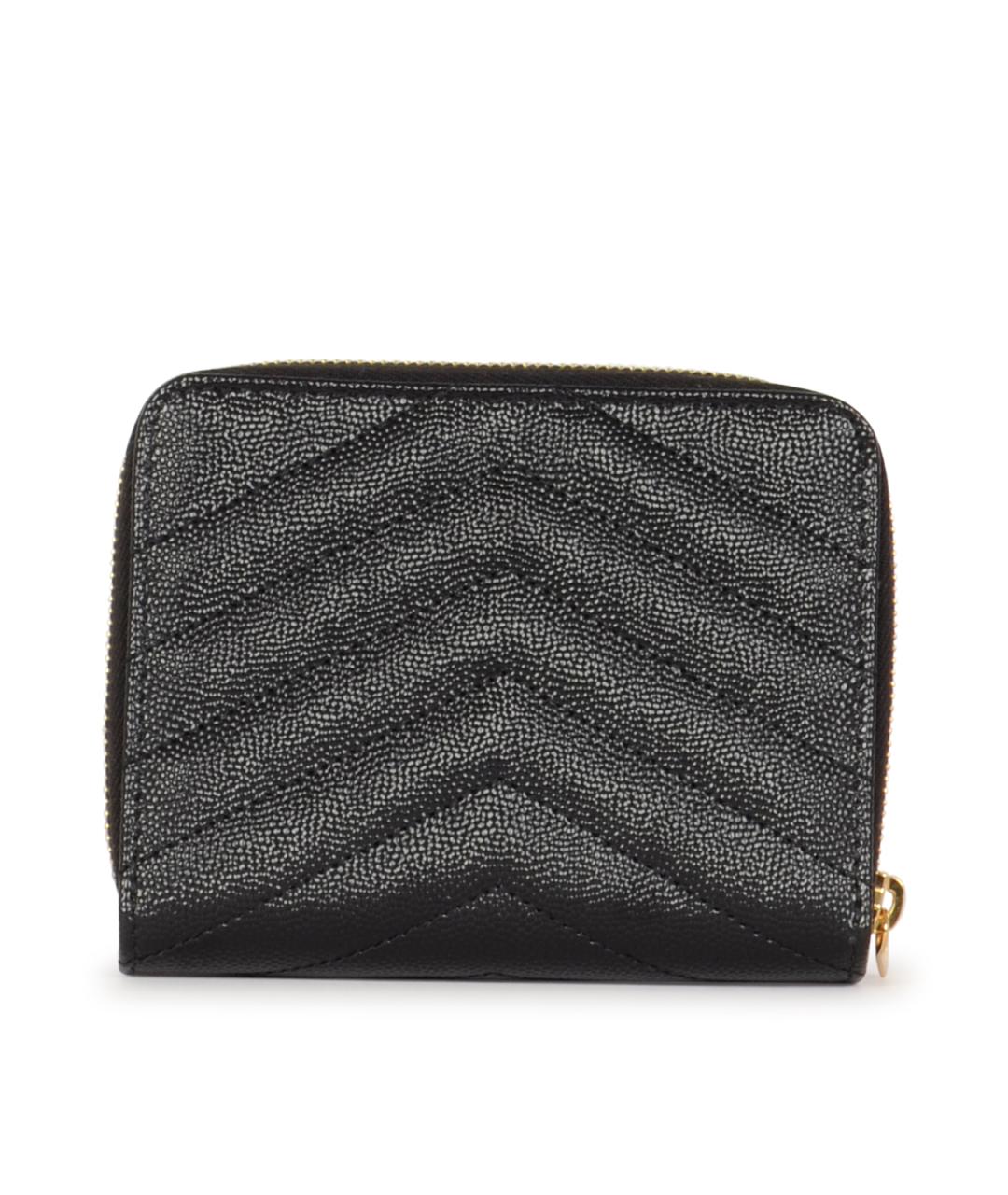 SAINT LAURENT Черный кожаный кошелек, фото 3