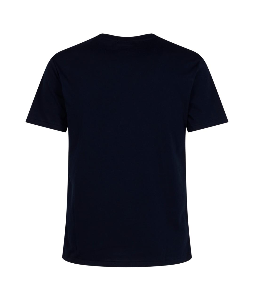 POLO RALPH LAUREN Темно-синяя хлопковая футболка, фото 2