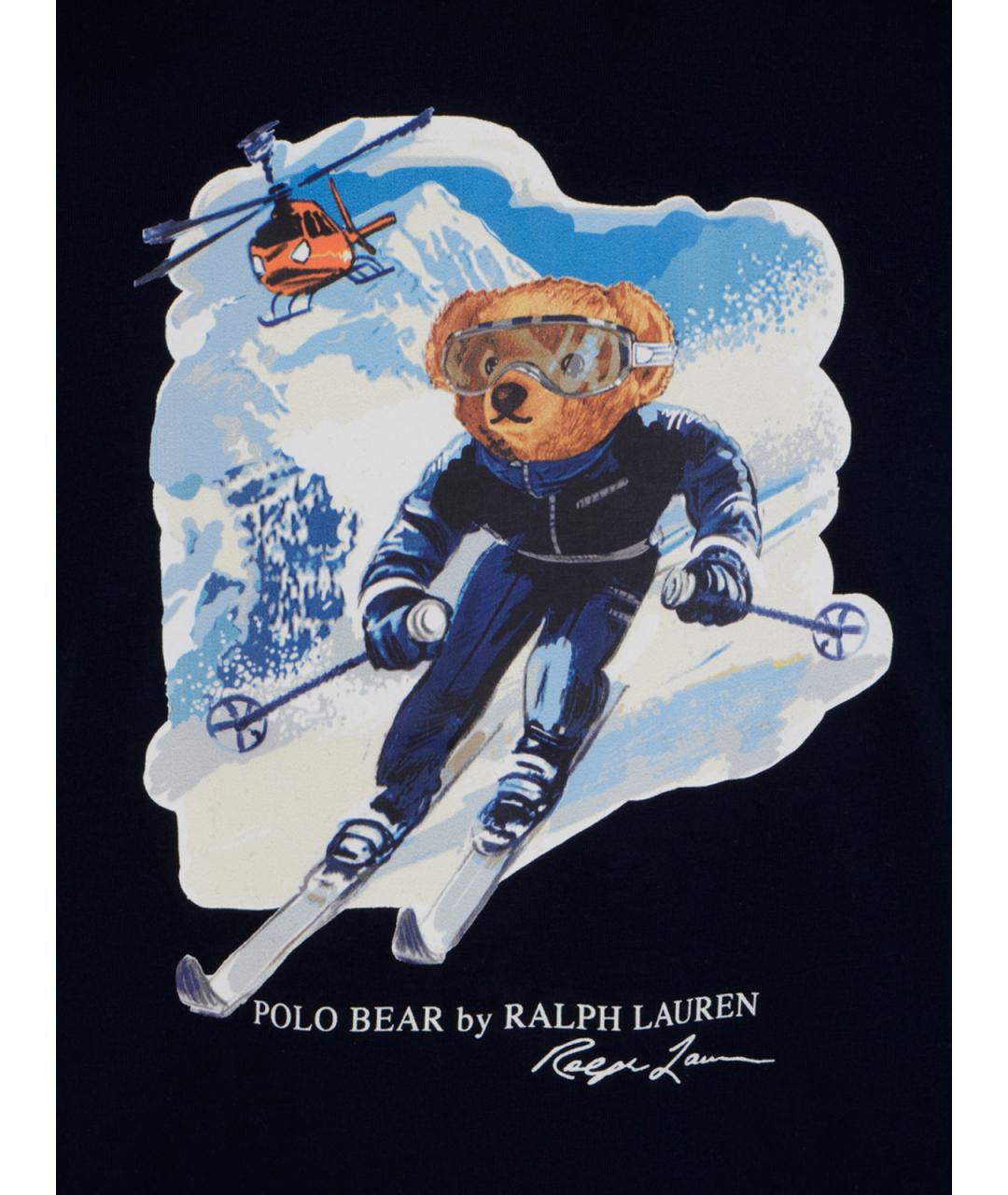 POLO RALPH LAUREN Темно-синяя хлопковая футболка, фото 3