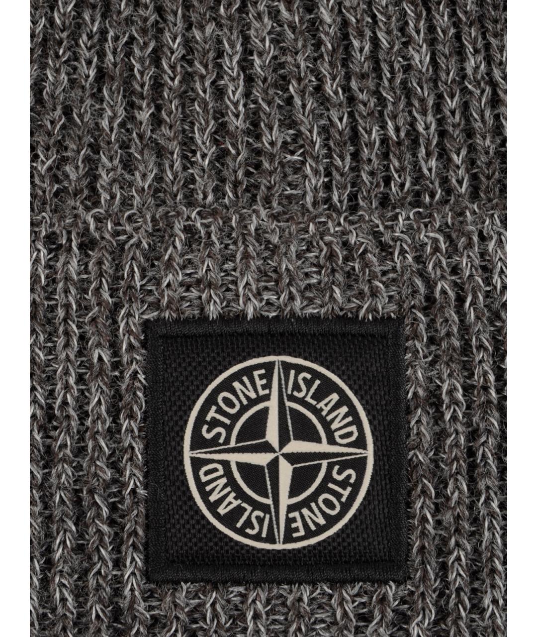 STONE ISLAND Серая шерстяная шапка, фото 3