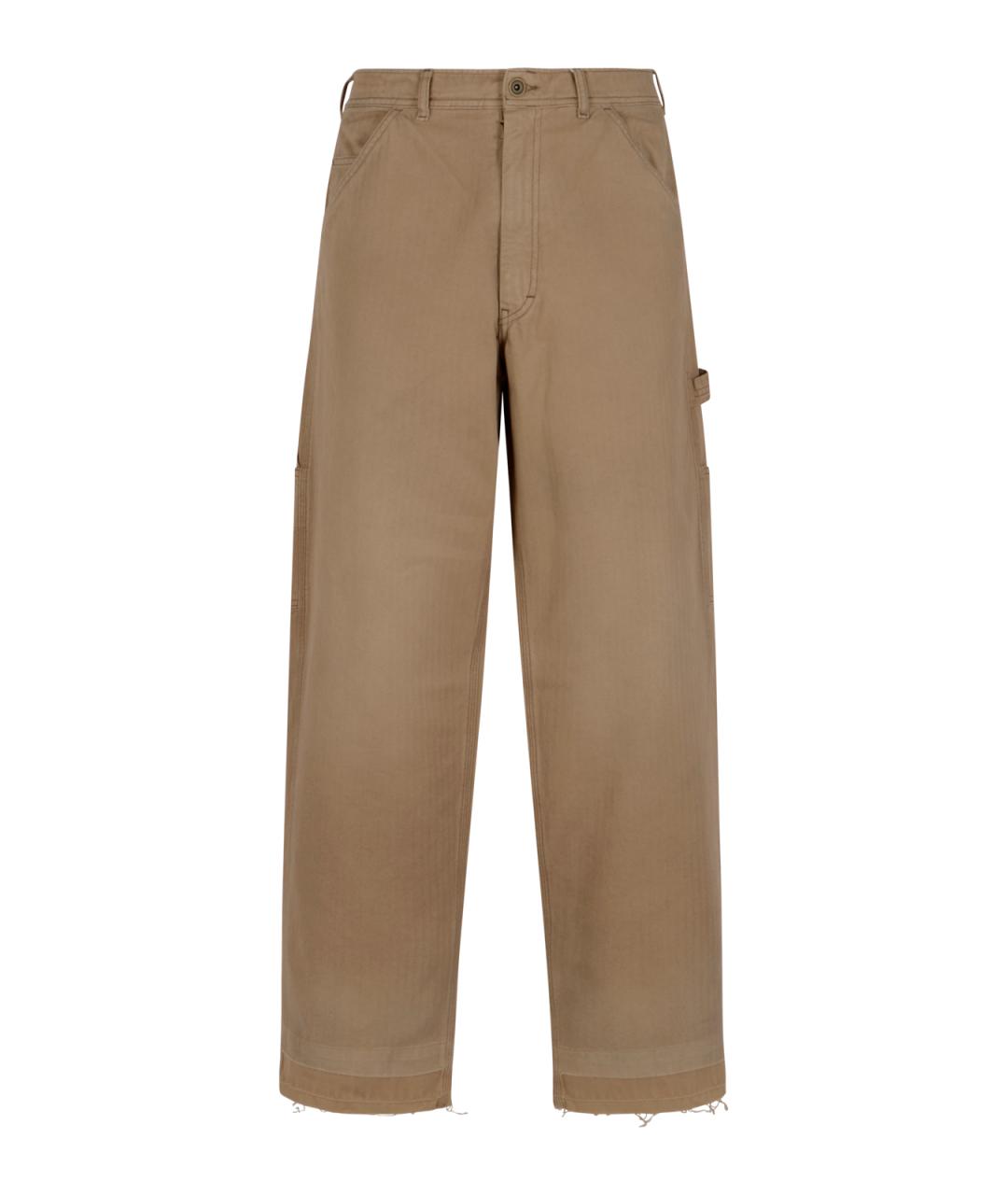 MAISON MARGIELA Бежевые хлопковые прямые джинсы, фото 1