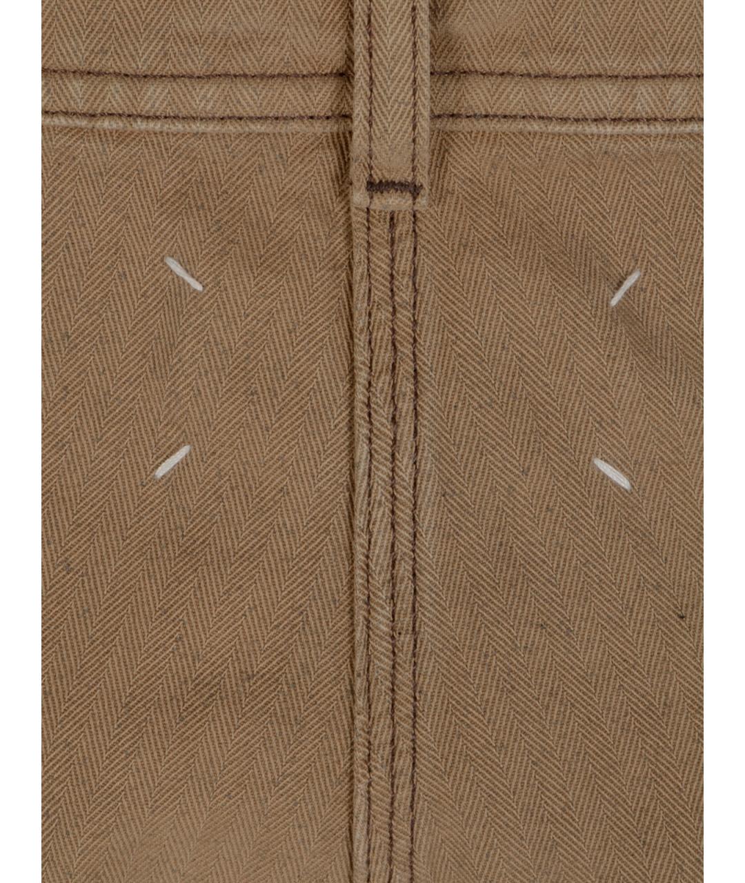 MAISON MARGIELA Бежевые хлопковые прямые джинсы, фото 3